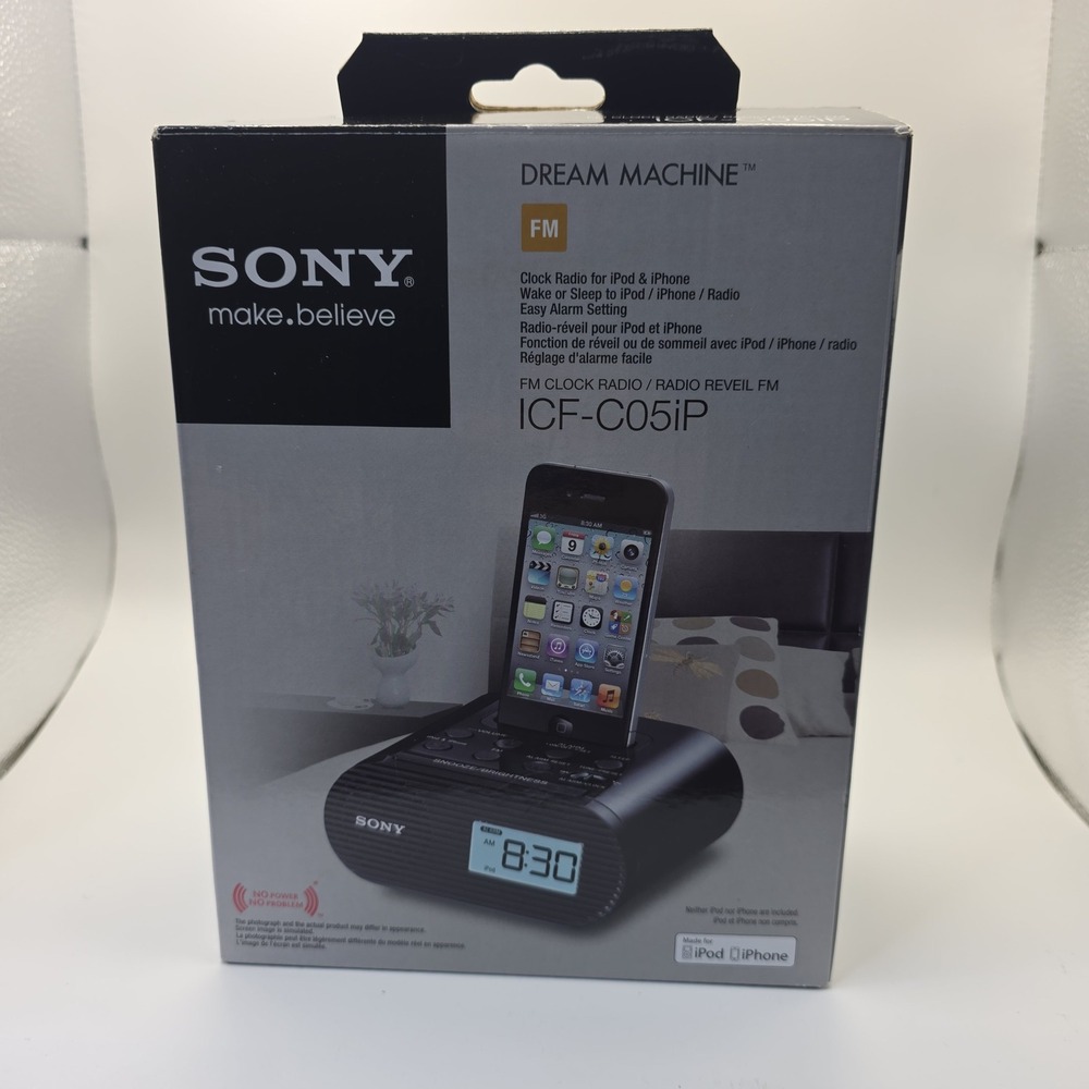 Sony Dream Machine ICF-C05iP FM Clock Radio iPod iPhone 30-Pin Dock Black